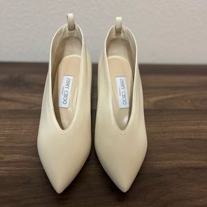 JIMMY CHOO
Lark 65 Badge Shiny Calf Leather Booties